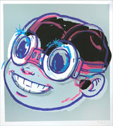 Smile (Blue) by Hebru Brantley, 2019 screen print — detail 2