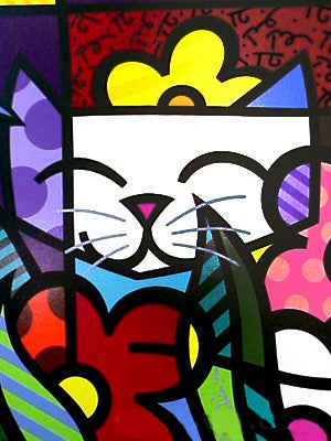 BEHIND THE FLOWERS BY ROMERO BRITTO
