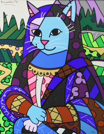 Mona Cat by Romero Britto