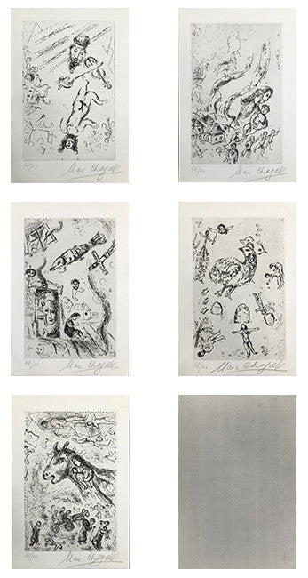 LETTRE A MARCH CHAGAL (SET OF 5) BY MARC CHAGALL