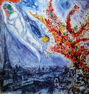 Flowers over Paris by Marc Chagall, lithograph on heavy archival wove pape