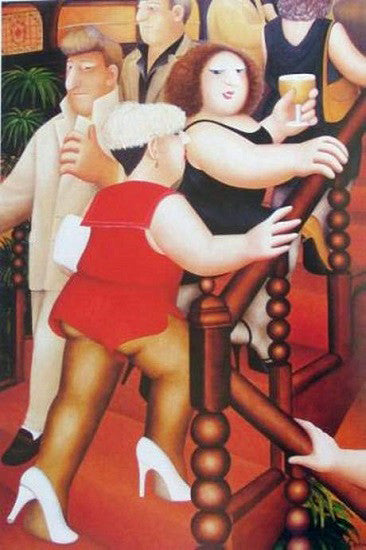 Staircase by Beryl Cook, serigraph