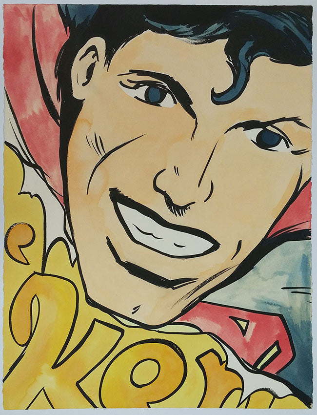 Superman by John Matos Crash, watercolor on paper