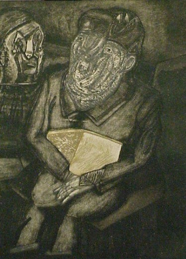 Portrait of a Dark Figure by Jose Luis Cuevas, 1990 etching