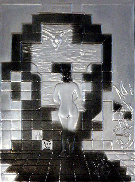 Lincoln in Dalivision Platinum by Salvador Dali, 1975 platinum bas relie