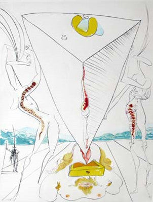 Philosopher Crushed by the Cosmos by Salvador Dali, 1974 engraved lithograph