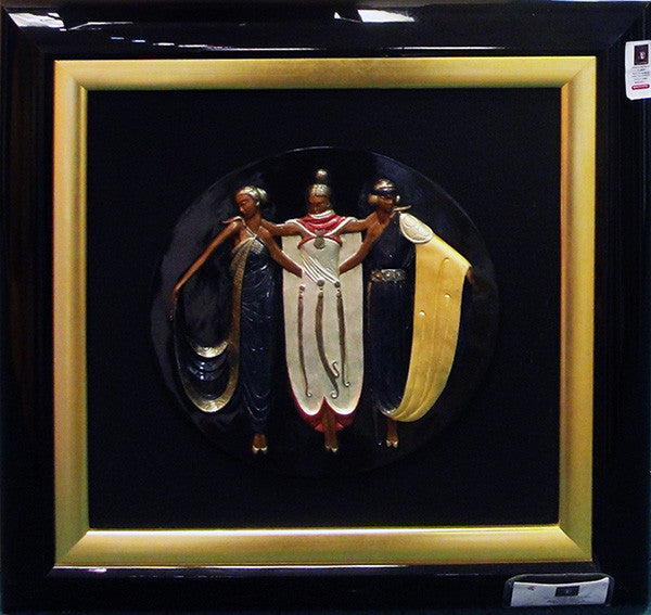 Ladies in Waiting Sc by Erte, 1990 bronze relief