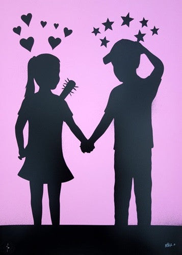 Love Hurts (Pink) by Fake, 2018 screen print