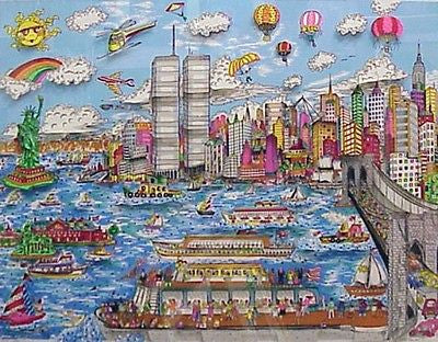 Gateway to New York by Charles Fazzino, 1993 3d mixed media serigraph