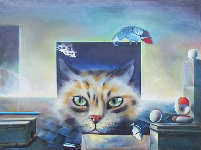 Gato by Ferjo, oil on canvas