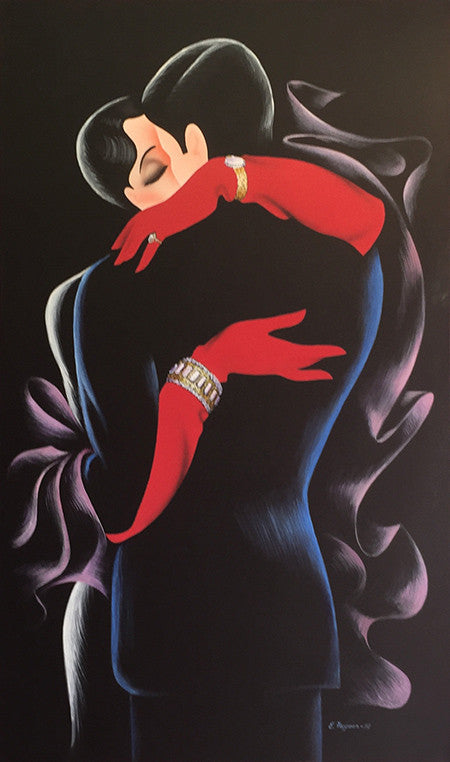 A Jeweled Kiss by Erik Freyman, 1992 oil on canvas