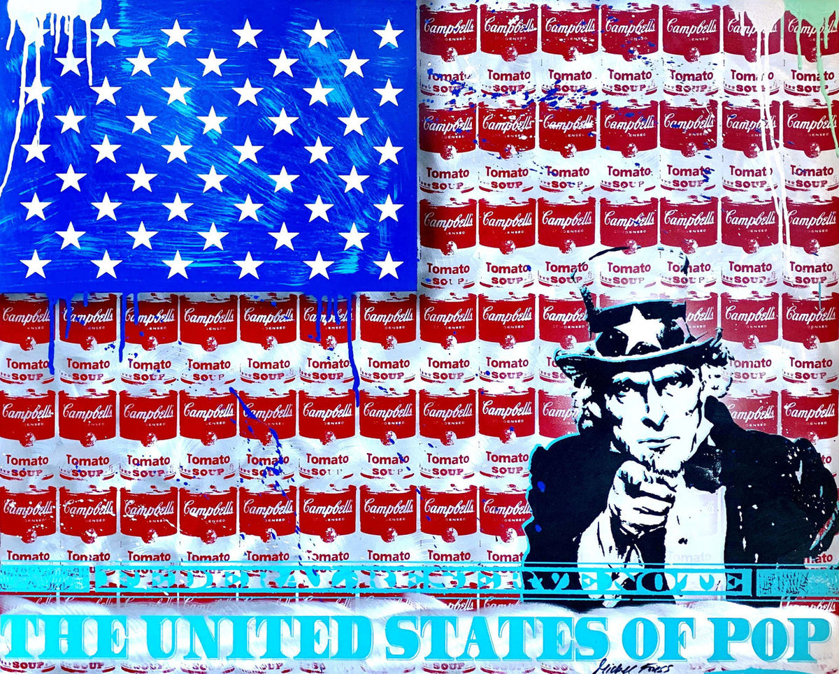 Campbell's Flag by Michel Friess, 2016 silkscreen and mixed media on aluminum