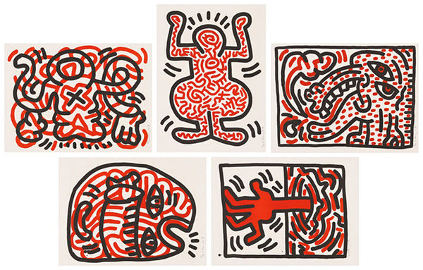 LUDO (SET OF 5) BY KEITH HARING