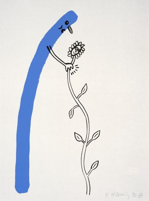 The Story of Red + Blue (3) by Keith Haring, 1989 silkscreen