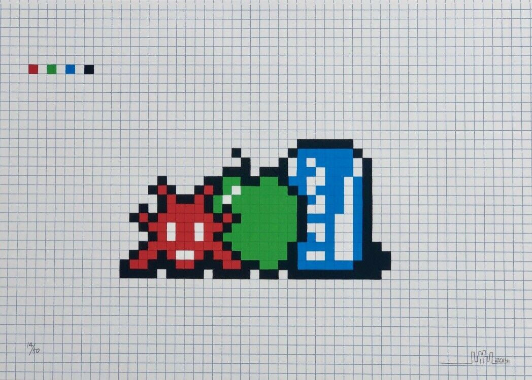 Still Life with Pocari Can by Invader, 2014 screen print