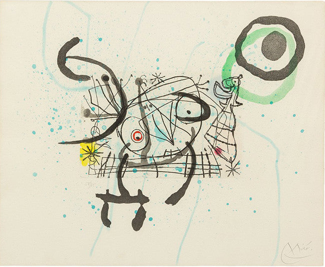 Fissures Plate IX by Joan Miro, 1969 etching and aquatint