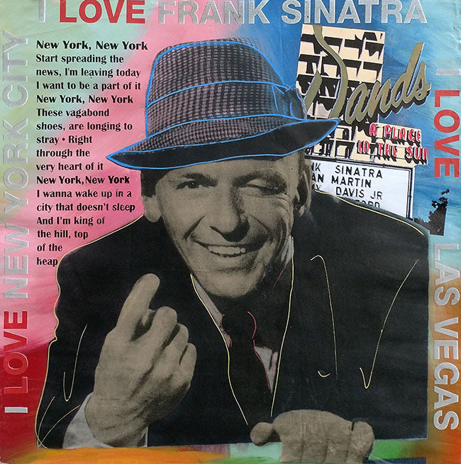 I Love Frank Sinatra by Steve Kaufman, 2001 mixed media on canvas, hand embellishe