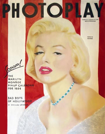 Marilyn - Photoplay by Steve Kaufman, hand painted oil and silkscreen on canvas