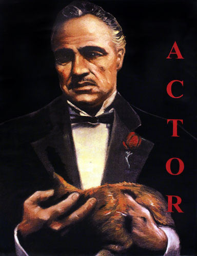 Marlon Brando - the Actor by Steve Kaufman, hand painted oil and silkscreen on canvas