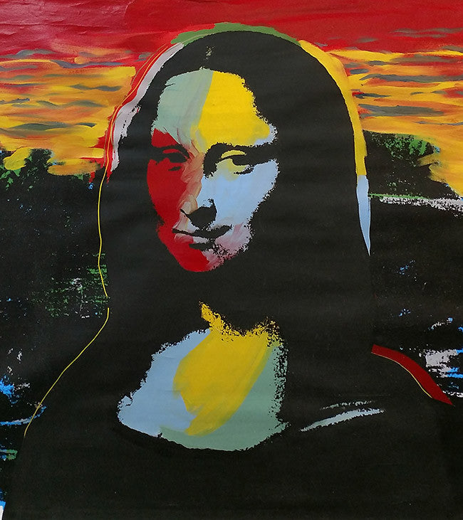 Mona Lisa by Steve Kaufman, 1995 mixed media on canvas hand embellished