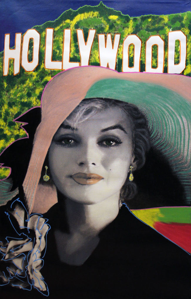 Sophisticated Marilyn - Hollywood Style by Steve Kaufman, hand painted unique silkscreen on canvas