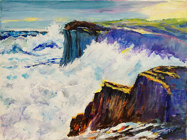 Crashing Waves by Charles Kontos, oil on canvas