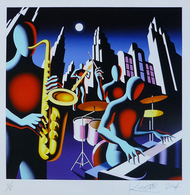 Full Moon Quartett by Mark Kostabi, 2014 giclee on hand made cotton paper