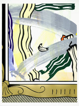 Painting in Gold Frame by Roy Lichtenstein, 1984 woodcut, lithograph, screenprint in colors with collage — detail 2