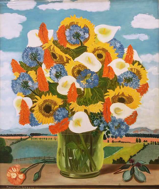 Flower Vase by Margarita Lozano by Artists Misc., 1990 oil on canvas — detail 2