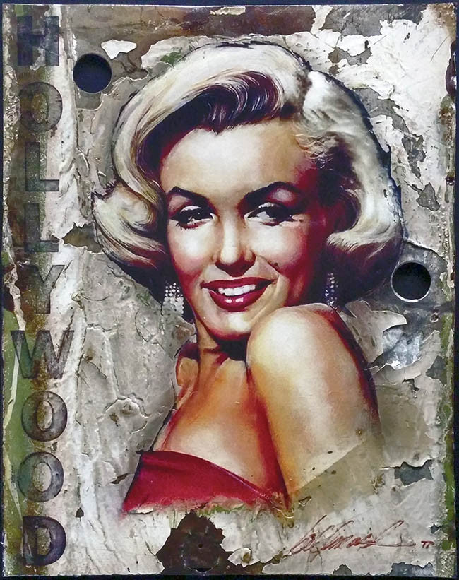 Marilyn (Hollywood Sign) by Bill Mack, metal