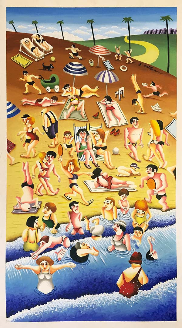 Beach by Yuval Mahler, acrylic on canvas