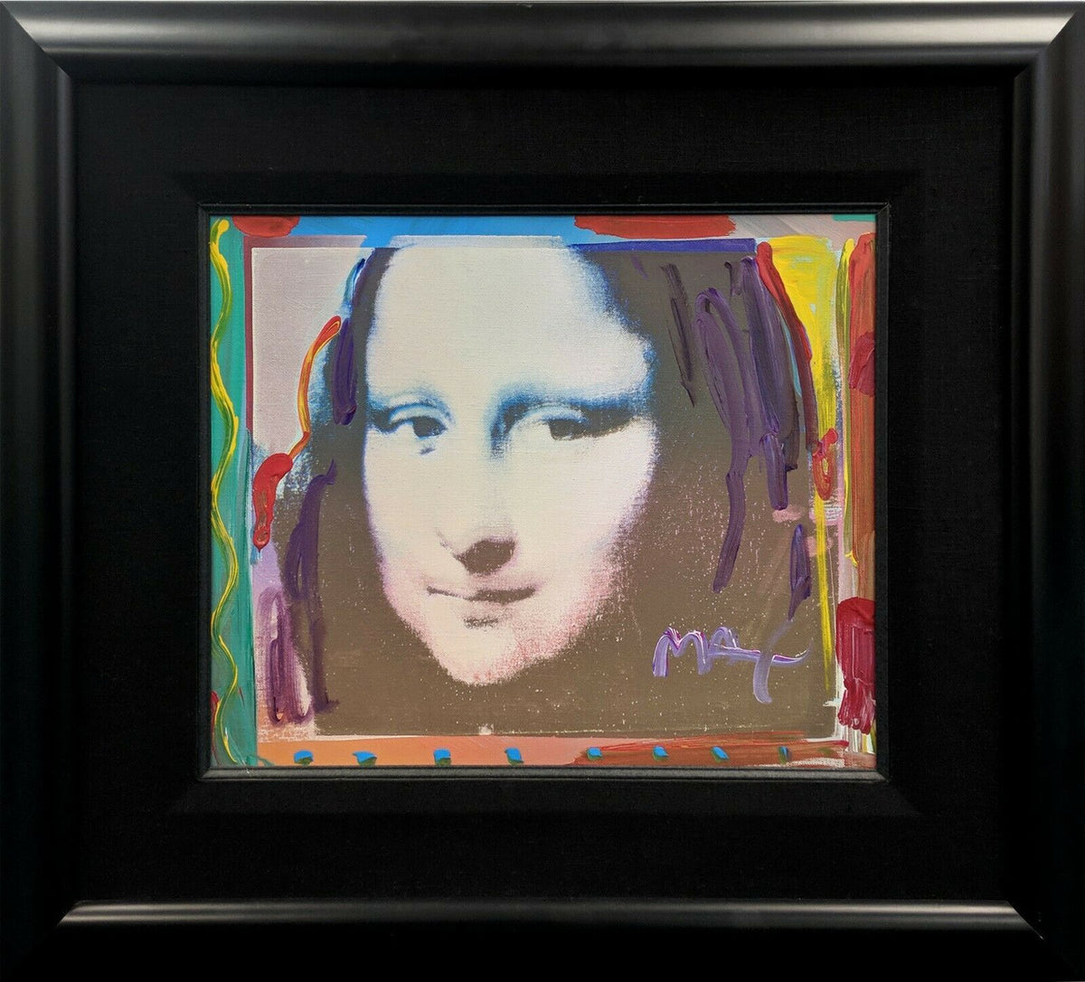 Mona Lisa (Original) by Peter Max, 1995 acrylic & silkscreen on canvas