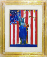 United We Stand (Overpaint) by Peter Max, mixed media on paper — detail 2