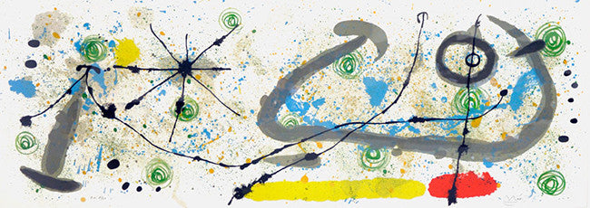 Plate 8, Le Lezard Aux Plumes D'or by Joan Miro, 1967 color lithograph