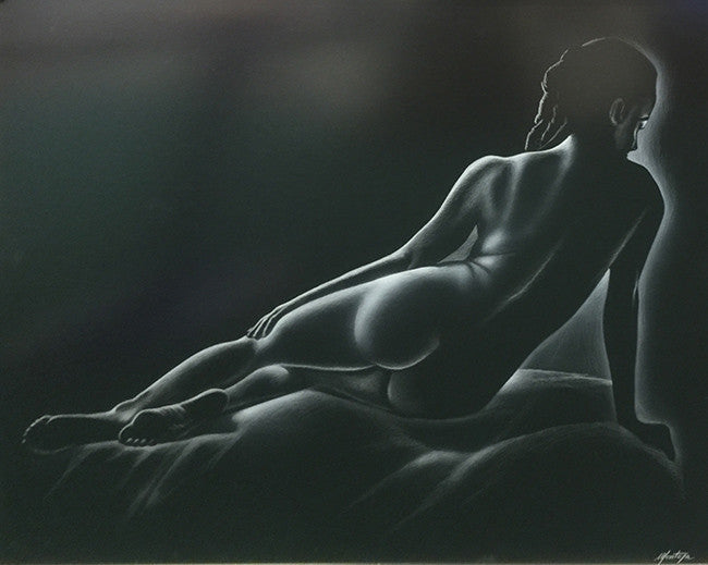 Untitled (Laying Nude) by Fernando Montoya, drawing on paper — detail 2