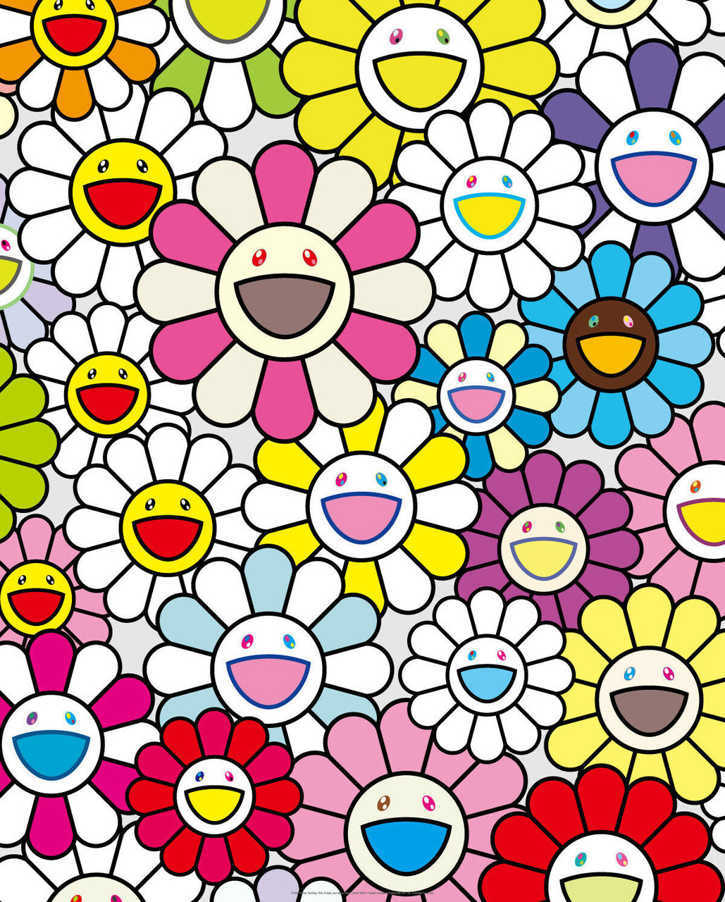 A Little Flower Painting by Takashi Murakami, 2018 offset lithograph with cold stamp and high gloss varnishing