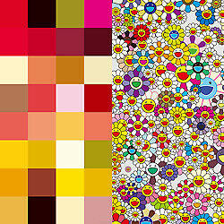 Aki Punkture Flowers 2011 by Takashi Murakami, 2018 offset lithograph with cold stamp and high gloss varnishing