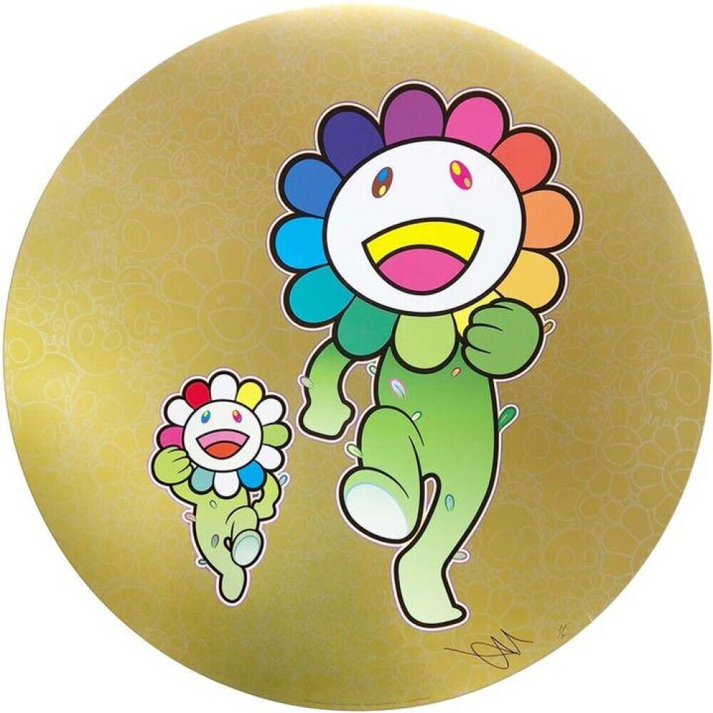 Flower Parent and Child Rum Pum Pum by Takashi Murakami, offset print cold stamp and high gloss varnishing edition