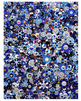 Skulls & Flowers (Blue) by Takashi Murakami, offset lithograph edition — detail 3