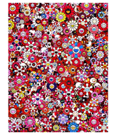 Skulls & Flowers Red by Takashi Murakami, offset lithograph edition — detail 3