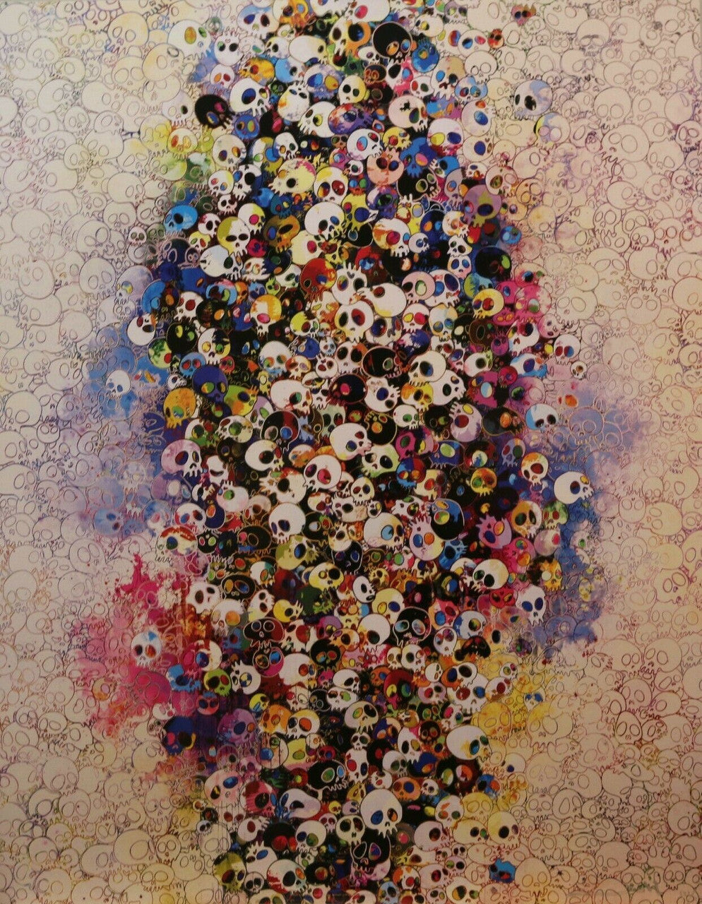 Whos Afraid of Red, Yellow, Blue and Death by Takashi Murakami, 2011 offset print with silkscreen and silver with spot uv…