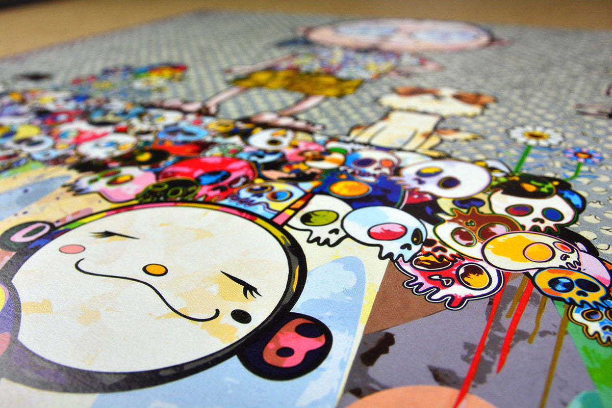 With Eyes on Reality by Takashi Murakami, offset lithograph with silver edition — detail 2