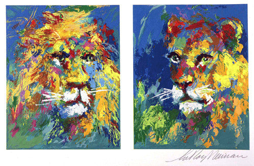 Lion and Lioness by Leroy Neiman