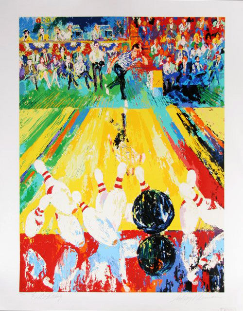 Million Dollar Strike by Leroy Neiman, 1982 serigraph signed by leroy neiman and earl anthony — detail 2