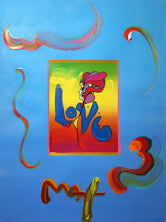 Love (Overpaint) by Peter Max, mixed media on paper