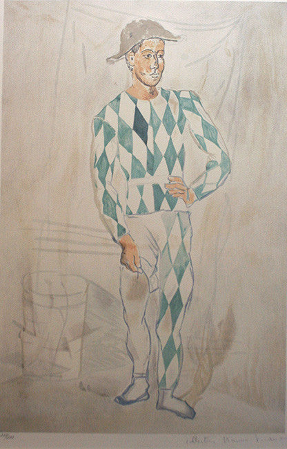 Arlequin En Pied by Marina Picasso, 1982 lithograph — detail 2