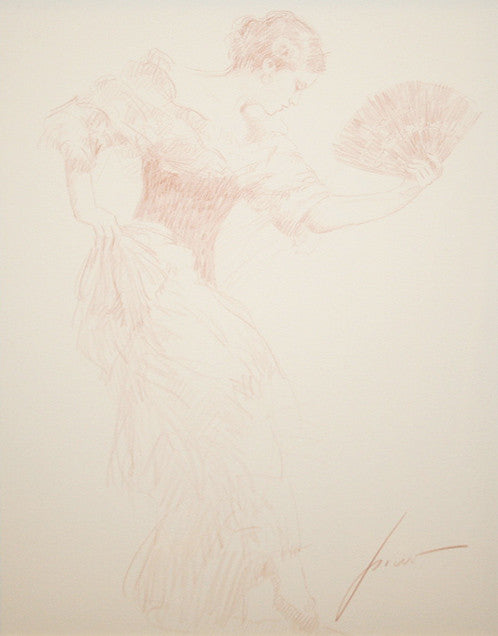 Spanish Dancer (Drawing Sepia) by Pino, drawing on paper