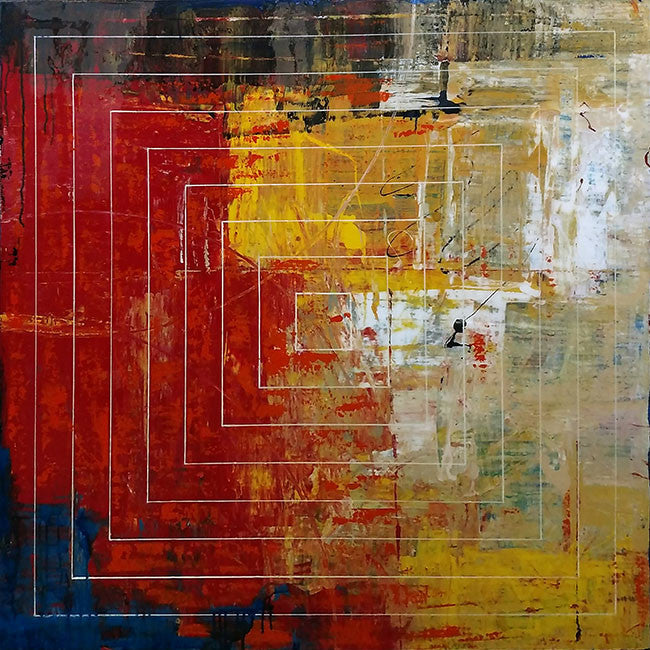 Parameter by Al Razza, 2016 resin coated mixed media