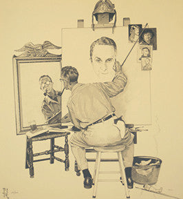 AGES OF LOVE SUITE: TRIPLE SELF PORTRAIT BY NORMAN ROCKWELL