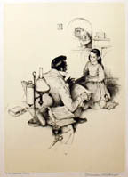 The Teacher by Norman Rockwell, lithograph